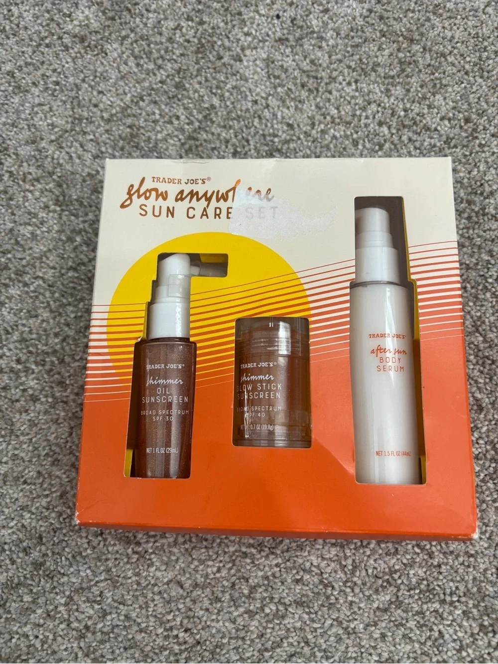 🆕 NWT Trader Joe’s Glow Anywhere Body Sun Care Set